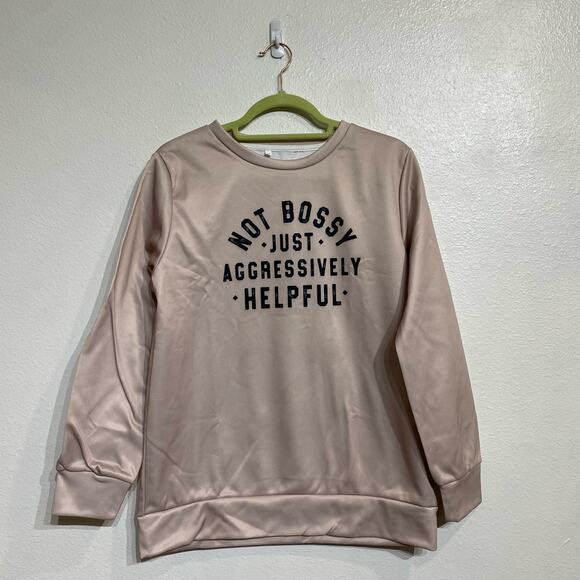 Tan Not Bossy Sweatshirt Sz M - Picture 2 of 9